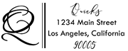 Double lines Letter Q Monogram Stamp Sample